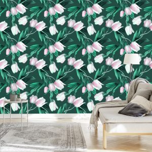 Papier Peint Bouquet De Tulipes Peintes – Image 3