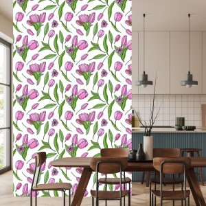 Papier Peint Tulipes En Fleurs Dessinées – Image 4