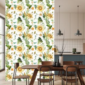 Papier Peint Sur Les Feuilles De Maïs De Tournesol De Couloir Modèle 3D – Image 4