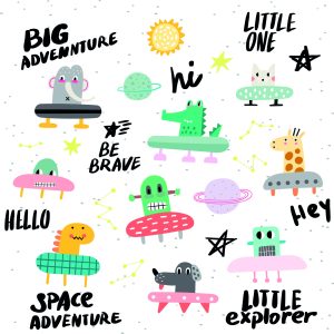 Papier Peint Bébés Animaux Dans L'espace – Image 1