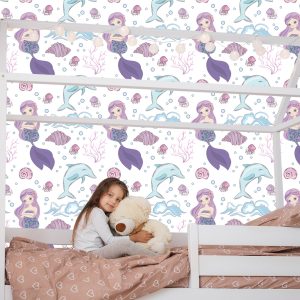 Papier Peint Sirènes Et Dauphins Colorés – Image 7