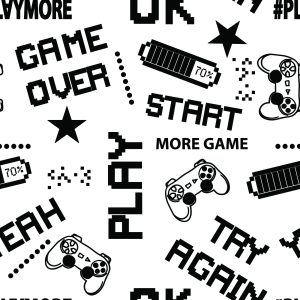 Papier Peint Jeunes Sous-Titres 3D Pixélisés En Noir Et Blanc – Image 1