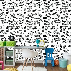 Papier Peint Jeunes Sous-Titres 3D Pixélisés En Noir Et Blanc – Image 4