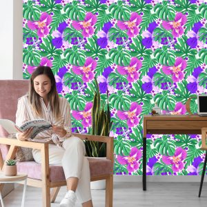 Papier Peint Fleurs Et Feuilles Exotiques – Image 7