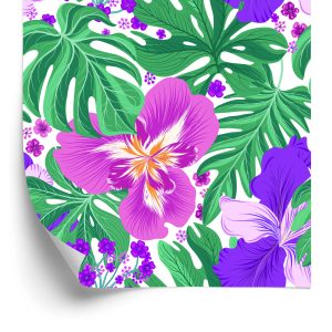 Papier Peint Fleurs Et Feuilles Exotiques – Image 2