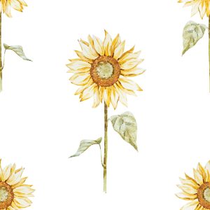 Papier Peint Tournesols Peints Vintage – Image 1