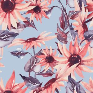 Papier Peint Fleurs De Tournesol Rose – Image 1