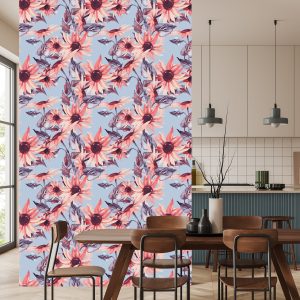 Papier Peint Fleurs De Tournesol Rose – Image 4