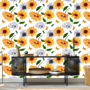 Papier Peint Tournesols Aux Papillons – Image 5