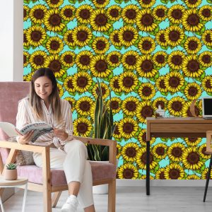 Papier Peint Bouquet De Tournesol Rétro – Image 7