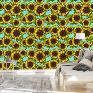 Papier Peint Bouquet De Tournesol Rétro – Image 3