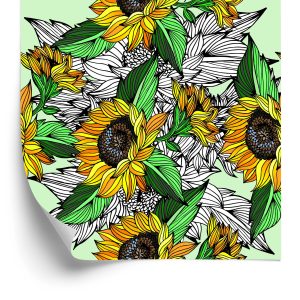 Papier Peint Tournesols Avec Des Plantes – Image 2