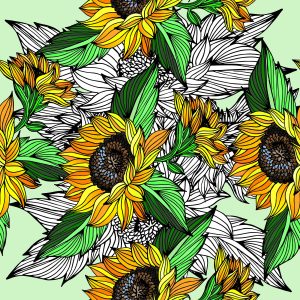 Papier Peint Tournesols Avec Des Plantes – Image 1
