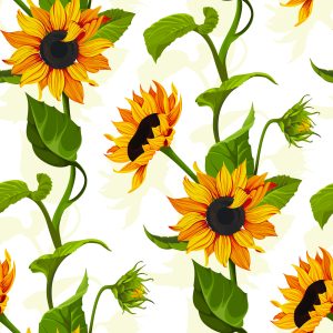 Papier Peint Grands Tournesols Avec Feuilles – Image 1