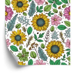 Papier Peint Tournesols Colorés Avec Des Plantes – Image 2