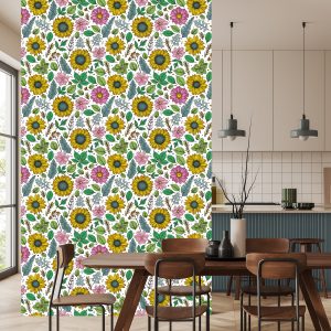 Papier Peint Tournesols Colorés Avec Des Plantes – Image 4