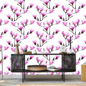 Papier Peint Fleurs De Magnolia Rose – Image 5