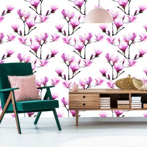 Papier Peint Fleurs De Magnolia Rose – Image 6