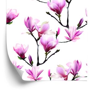 Papier Peint Fleurs De Magnolia Rose – Image 2