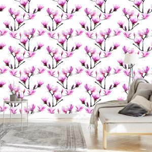 Papier Peint Fleurs De Magnolia Rose – Image 3