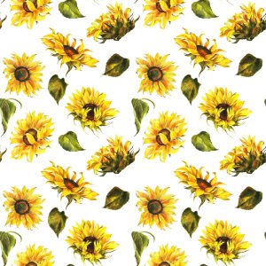 Papier Peint Tournesols Avec Feuilles Vintage – Image 1