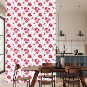 Papier Peint Coquelicots Vintage Avec Des Feuilles – Image 4