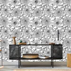 Papier Peint Coquelicots Noirs Et Blancs – Image 5