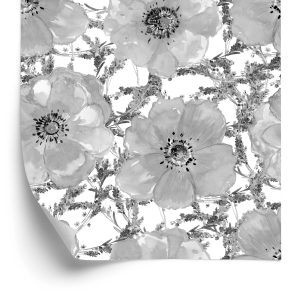 Papier Peint Coquelicots Noirs Et Blancs – Image 2