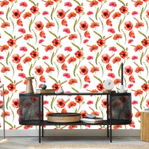 Papier Peint Coquelicots En Fleurs Dans Les Céréales – Image 5