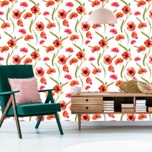 Papier Peint Coquelicots En Fleurs Dans Les Céréales – Image 6