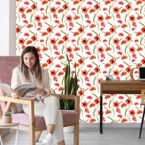 Papier Peint Coquelicots En Fleurs Dans Les Céréales – Image 7