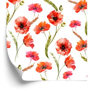 Papier Peint Coquelicots En Fleurs Dans Les Céréales – Image 2
