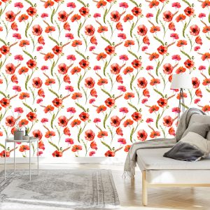Papier Peint Coquelicots En Fleurs Dans Les Céréales – Image 3