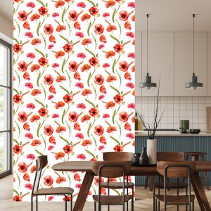 Papier Peint Coquelicots En Fleurs Dans Les Céréales – Image 4