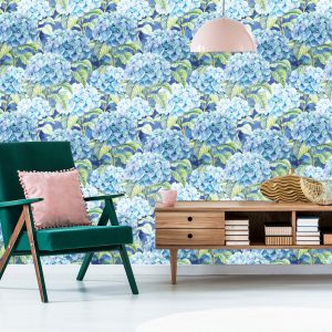 Papier Peint Hortensia Avec Des Feuilles – Image 6