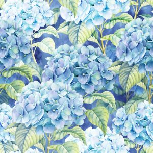 Papier Peint Hortensia Avec Des Feuilles – Image 1