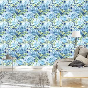 Papier Peint Hortensia Avec Des Feuilles – Image 3