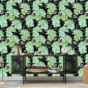 Papier Peint Fleurs Avec Cactus – Image 5