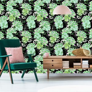 Papier Peint Fleurs Avec Cactus – Image 6