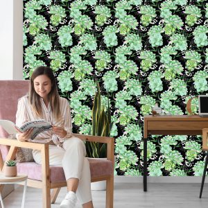 Papier Peint Fleurs Avec Cactus – Image 7