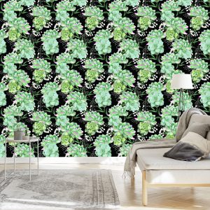 Papier Peint Fleurs Avec Cactus – Image 3