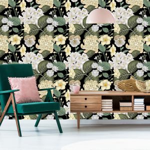 Papier Peint Fleurs De Jardin Avec Des Feuilles – Image 6