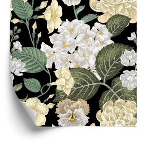 Papier Peint Fleurs De Jardin Avec Des Feuilles – Image 2