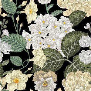 Papier Peint Fleurs De Jardin Avec Des Feuilles – Image 1