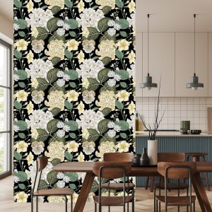 Papier Peint Fleurs De Jardin Avec Des Feuilles – Image 4