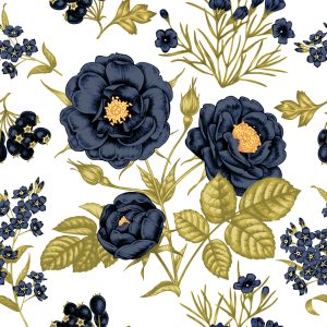 Papier Peint Roses, Pivoines Et Feuilles – Image 1