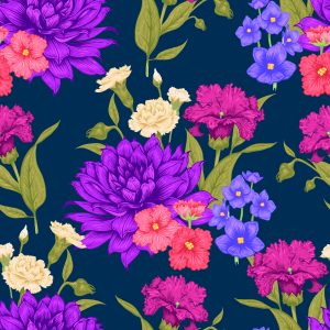 Papier Peint Bouquet De Fleurs Dans Un Style Rétro – Image 1