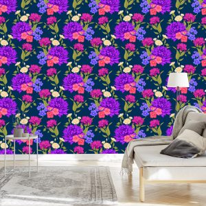 Papier Peint Bouquet De Fleurs Dans Un Style Rétro – Image 3