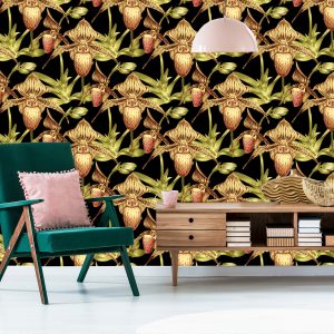 Papier Peint Fleurs Tropicales Avec Des Feuilles – Image 6