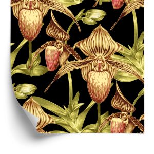 Papier Peint Fleurs Tropicales Avec Des Feuilles – Image 2